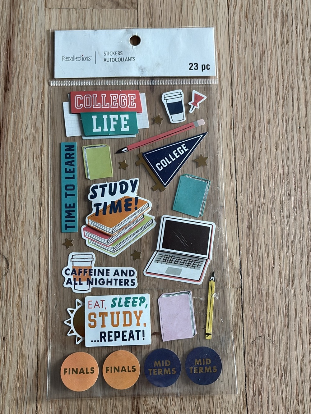 NEVER USED Recollections College Life Sticker Pack - Teal, Orange, Navy, Green